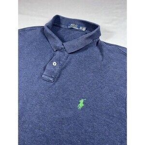 Polo Ralph Lauren XXL Navy Blue Polo Shirt Short Sleeve Green Pony Logo Preppy